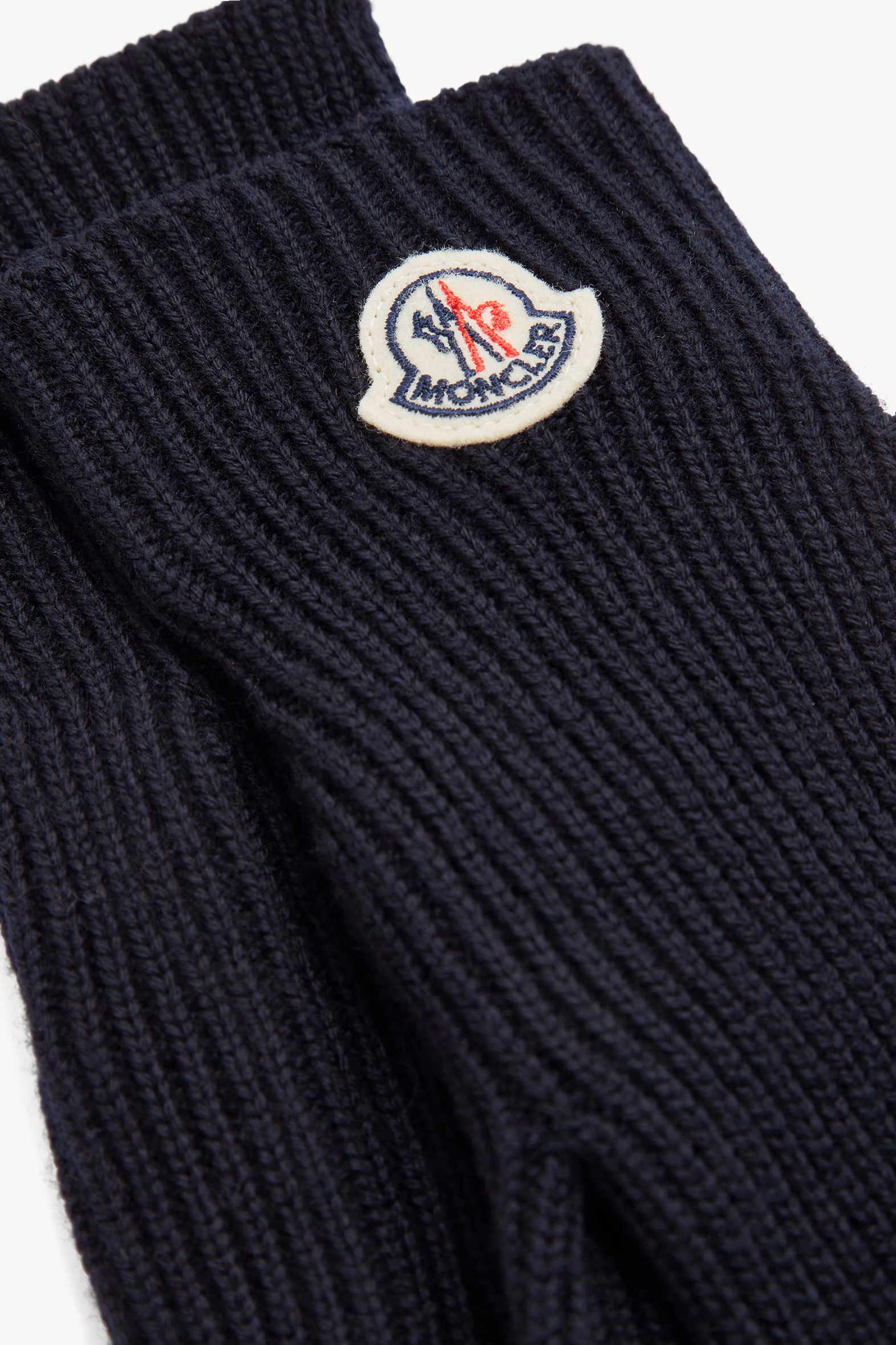 Wool Gloves Gender Neutral Navy Blue Moncler 3
